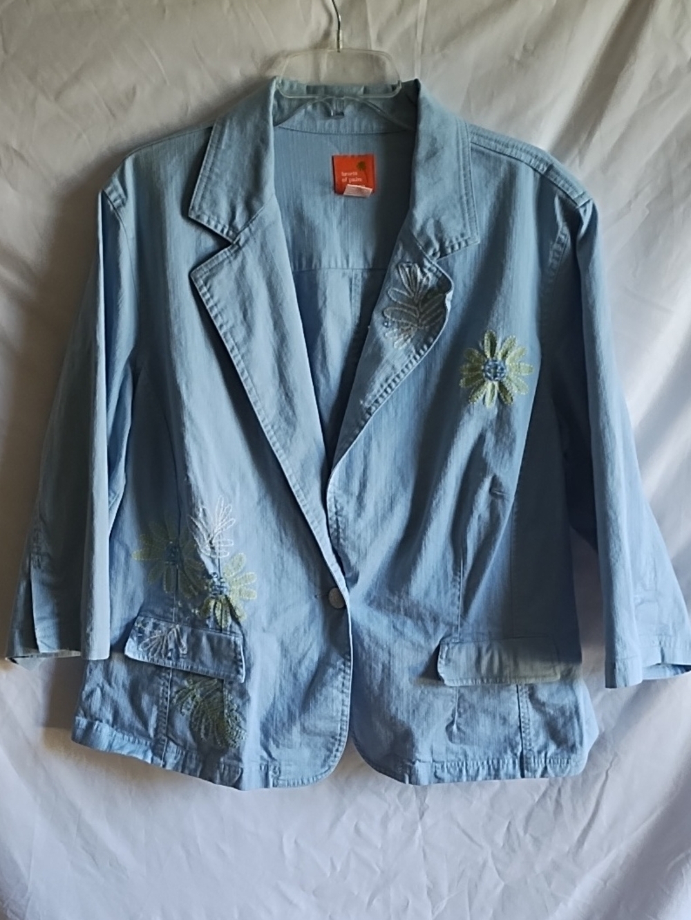 Light Blue Embroidered Women's Jacket